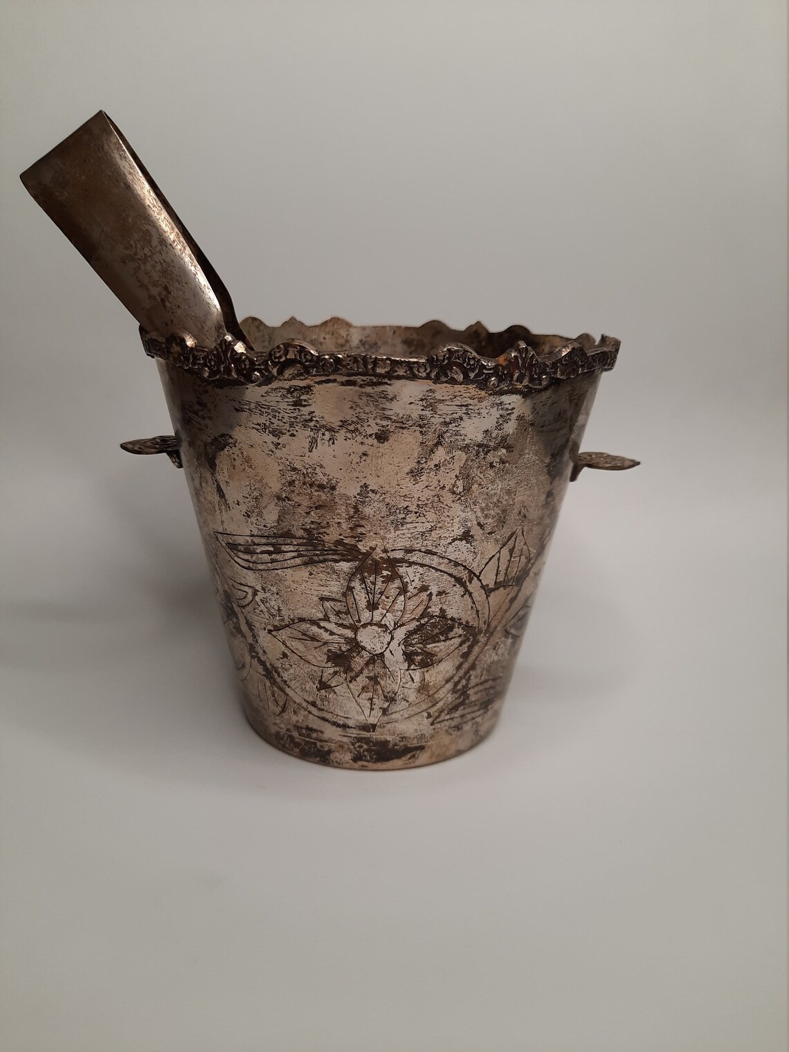 Antique Ice Bucket and Tongs Vintage Ice Bucket Silver Plated Etsy