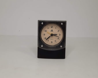 Black LEILIANG 4 Round Silent Alarm Clock Non Ticking Bedside/Desk Alarm Clock Battery Powered Travel Clock with Nightlight