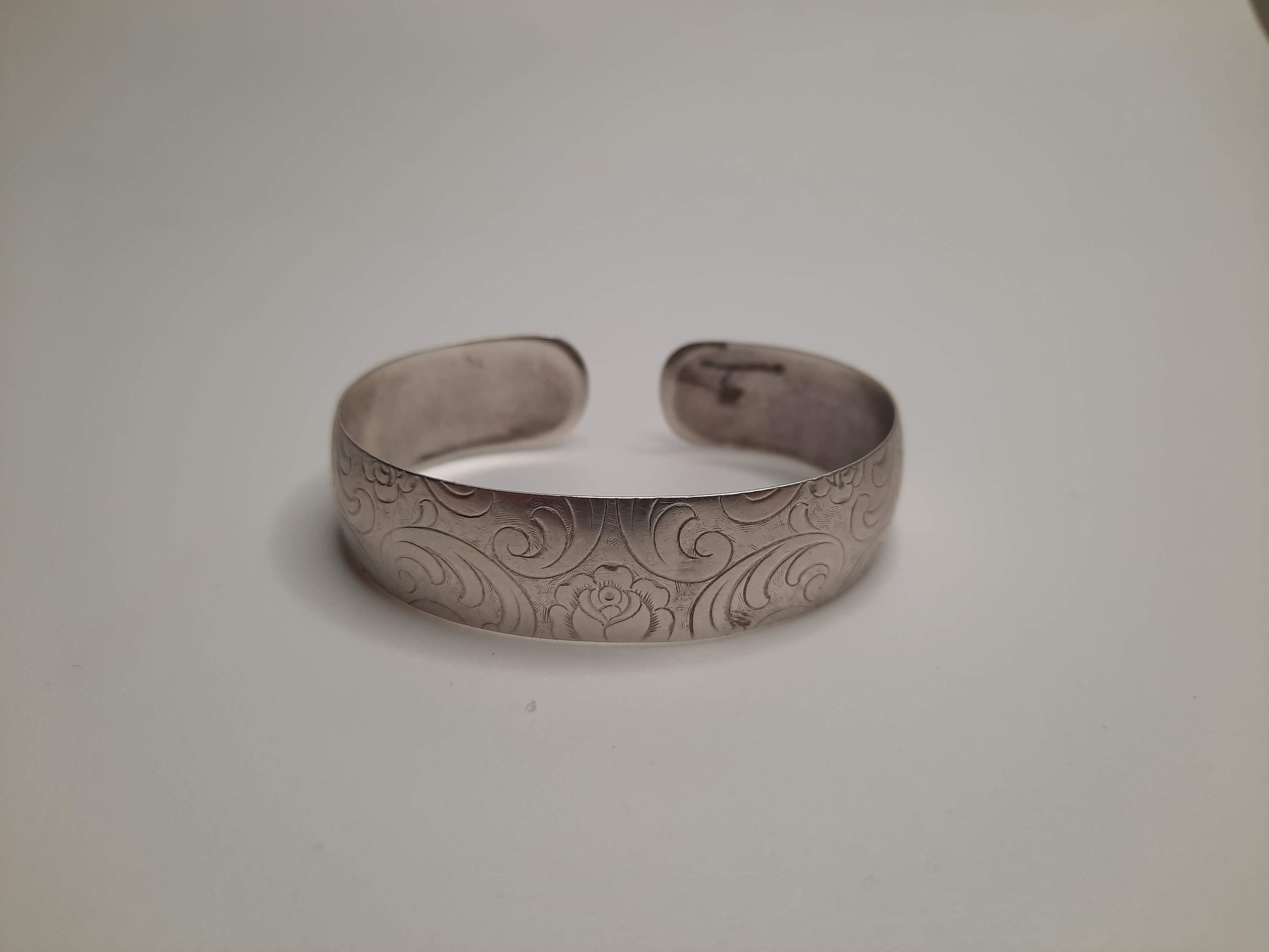 Vintage Silver Patterned Bracelet Bangle Silver Adjustable Etsy Australia