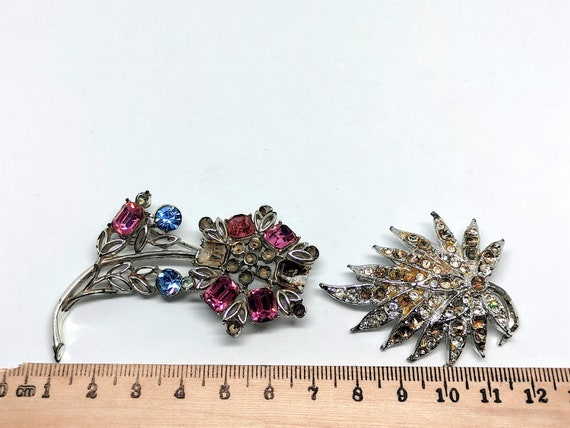 Vintage brooch, decoration for clothes 2 pcs, bro… - image 9