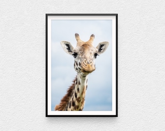 Giraffe Photo Print - Kenya safari wall art East Africa Nairobi National Park Nursery animal decor Photography travel nature outdoors