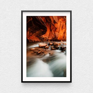 The Narrows in Zion National Park Photo Print, Zion NP Wall Art, national park photography, fine art utah long exposure orange blue rocks
