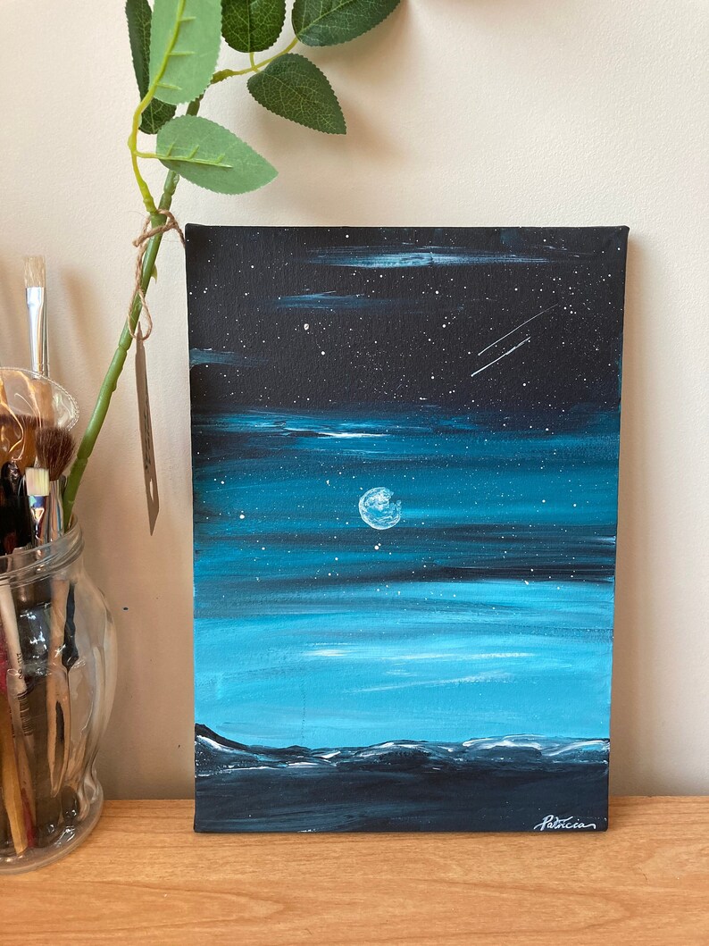 Handmade Gift Acrylic Painting A4 Painting Space Painting Etsy UK