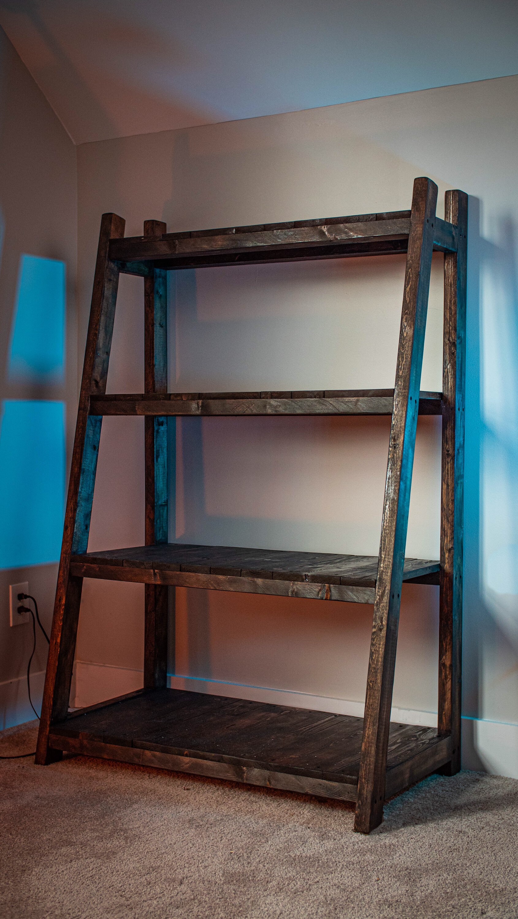 Solid Wood Ladder Shelf Etsy