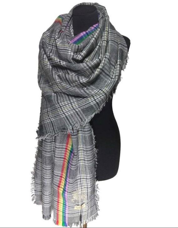 Vintage / Burberry/Scarf/Check /Wool/Silk /