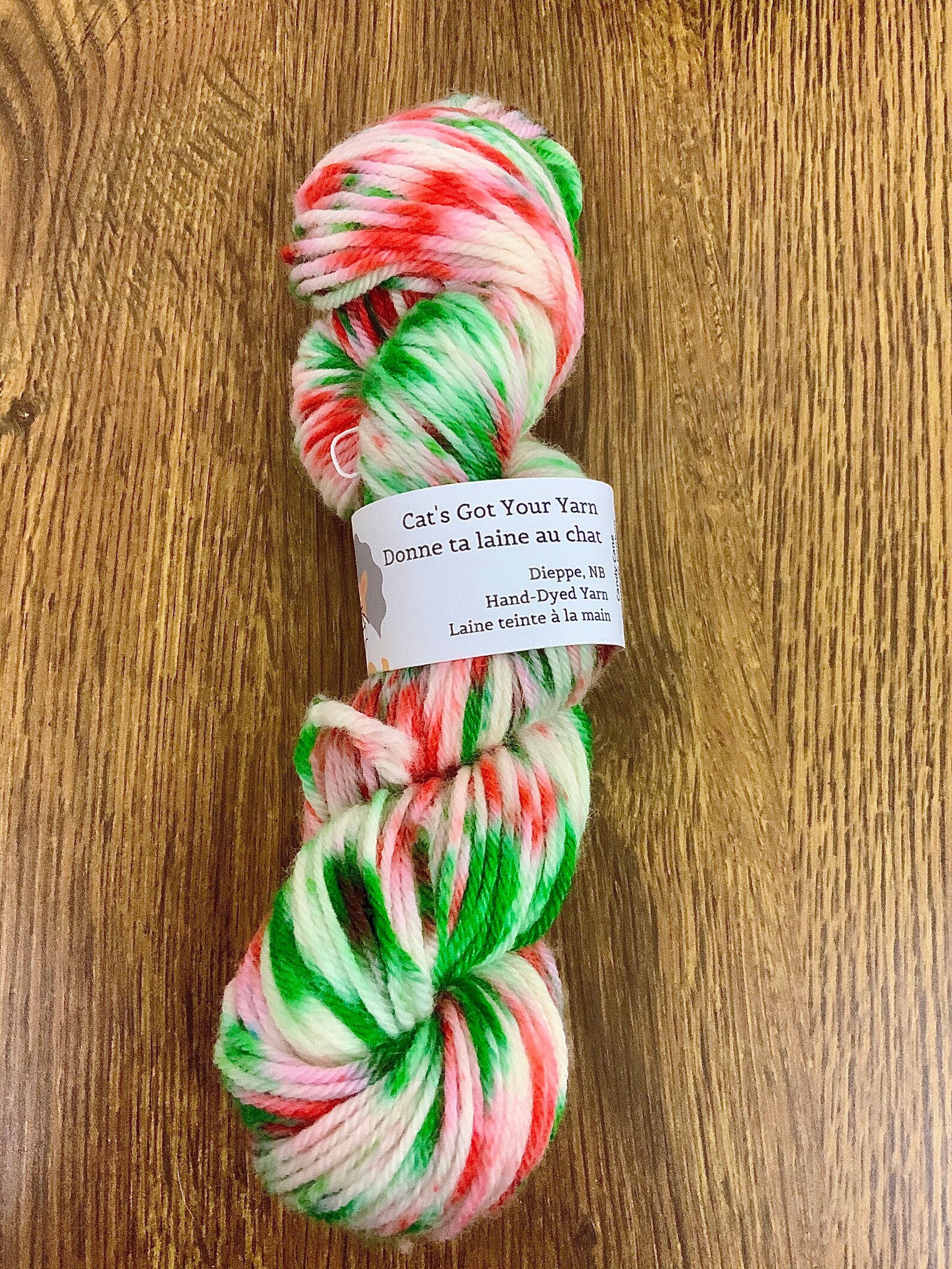 Hand Dyed 100 Wool Yarn Worsted Weight Candy Cane Etsy