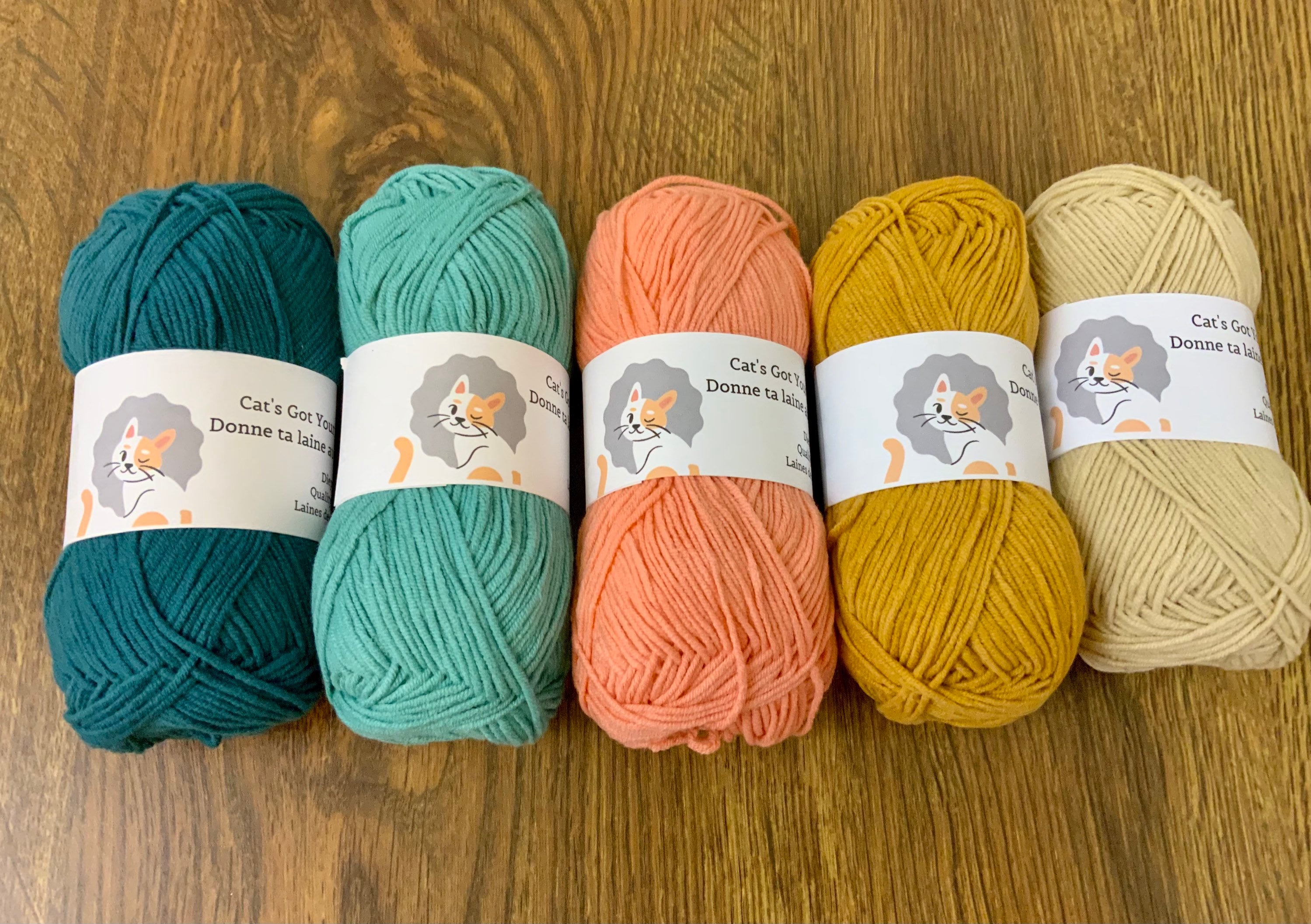 60/40 Cotton and Acrylic DK Weight Yarn Palettes of 5 Assorted Etsy