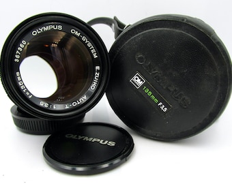 Olympus OM Zuiko 135mm f/3.5 Auto-T Prime Telephoto Lens - Olympus OM-System – Exc. condition ,  fits  OM10, OM20, OM1 film cameras