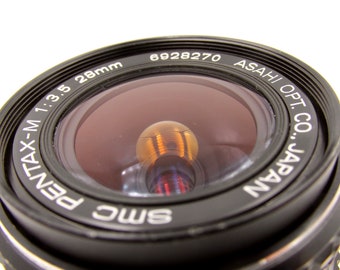 Asahi Pentax SMC Pentax-M f/3.5 28mm MF Wide Angle Lens for K Mount
