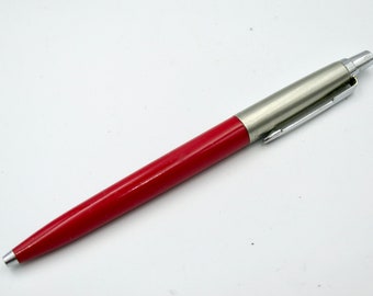 Vintage Parker Jotter Kugelschreiber ROT - Made in England, 1970er Jahre mit Messinggewinde