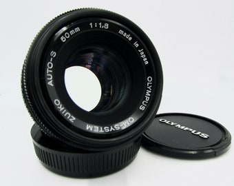 Olympus Zuiko Auto-S 50mm f/1.8 Lens with Caps - Olympus OM-System – Exc. condition , fits  OM10, OM20, OM1 film cameras etc.
