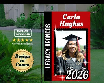 2026 Graduate Garden Flag Templates | Canva, Sublimation (Digital Download)