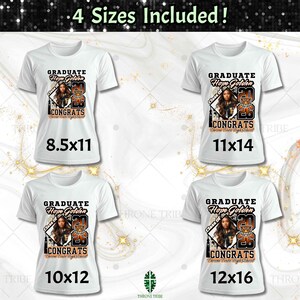 May include: White t-shirts with a graduation design. Each shirt features the text "GRADUATE Hope Golden CONGRATS" with a photo and the year "2026". The sizes are 8.5x11, 11x14, 10x12, and 12x16 inches.