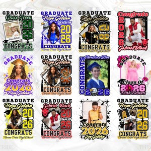 Grad Shirt Templates 2026 | 12 Template Bundle | Digital Download | Editable in Canva image 2