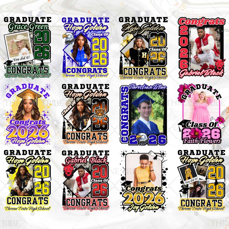 Grad Shirt Templates 2026 | 12 Template Bundle | Digital Download | Editable in Canva image 2