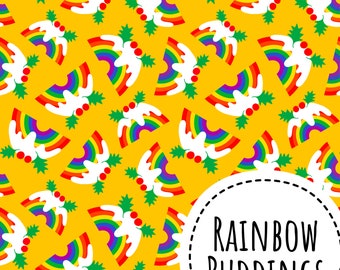 Patrón de Navidad sin costuras, patrón de pudín de Navidad, descarga digital, diseño de tela, telas para niños