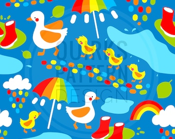 Patrón sin costuras, descarga digital, patrón de pato, diseño de tela, no exclusivo, uso comercial