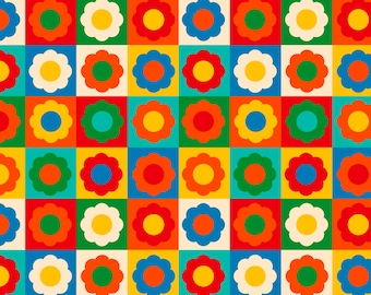 Patrón floral retro sin costuras, diseño de tela, archivo digital, archivo sin costuras