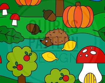 Diseño de tela de otoño, diseño de tela scandi, diseño de tela de calabaza, descarga digital, patrón sin costuras, archivo sin costuras