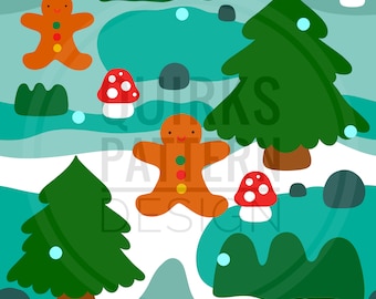 Patrón exclusivo, patrón hombre de jengibre, descarga digital, diseño de tela