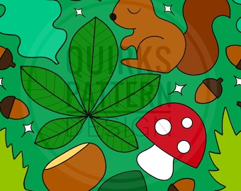 Patrón sin costuras de otoño, diseño de tela de otoño, descarga digital, diseño de tela scandi, patrón de superficie