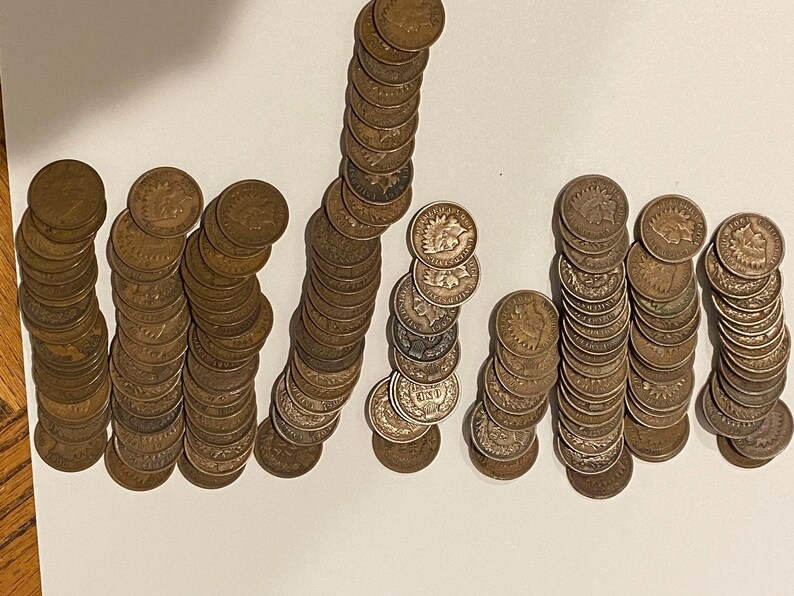 Collection of Indian Head Cent Penny Coins Estate Sale 10 Coins per Lot
