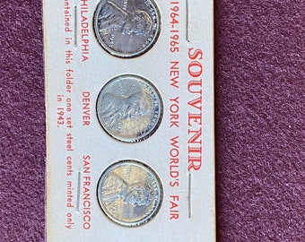 1943 P-D-S  Steel Pennies (3 Brilliant Uncirculated coins)