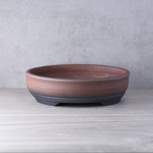 Shohin Bonsai Pot Oval 15 cm Handmade Stoneware Bonsai Container - Ember Earth