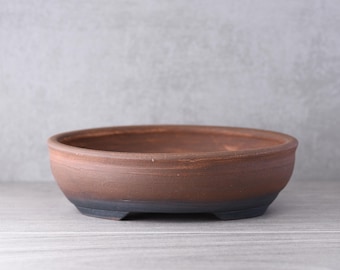 Sumi Oval Bonsai Pot 16 cm – Handmade Stoneware Bonsai Container – Kuroha