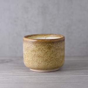 Ceramic Candle 140g – Handmade Stoneware Soy Wax Candle – Forest Study Scent – Reusable Pot