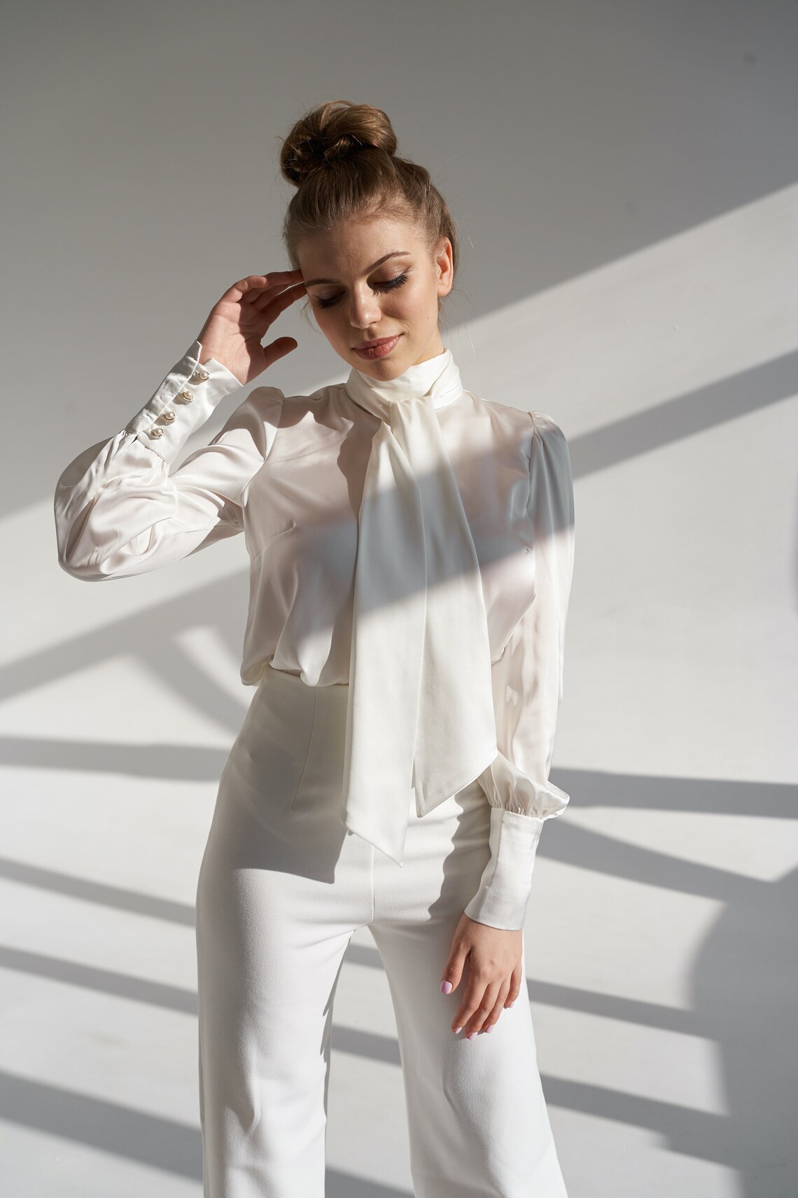 Damen Oversized Kleid Aus Chiffon - Mit Puffärmeln, Lässig Und Bequem