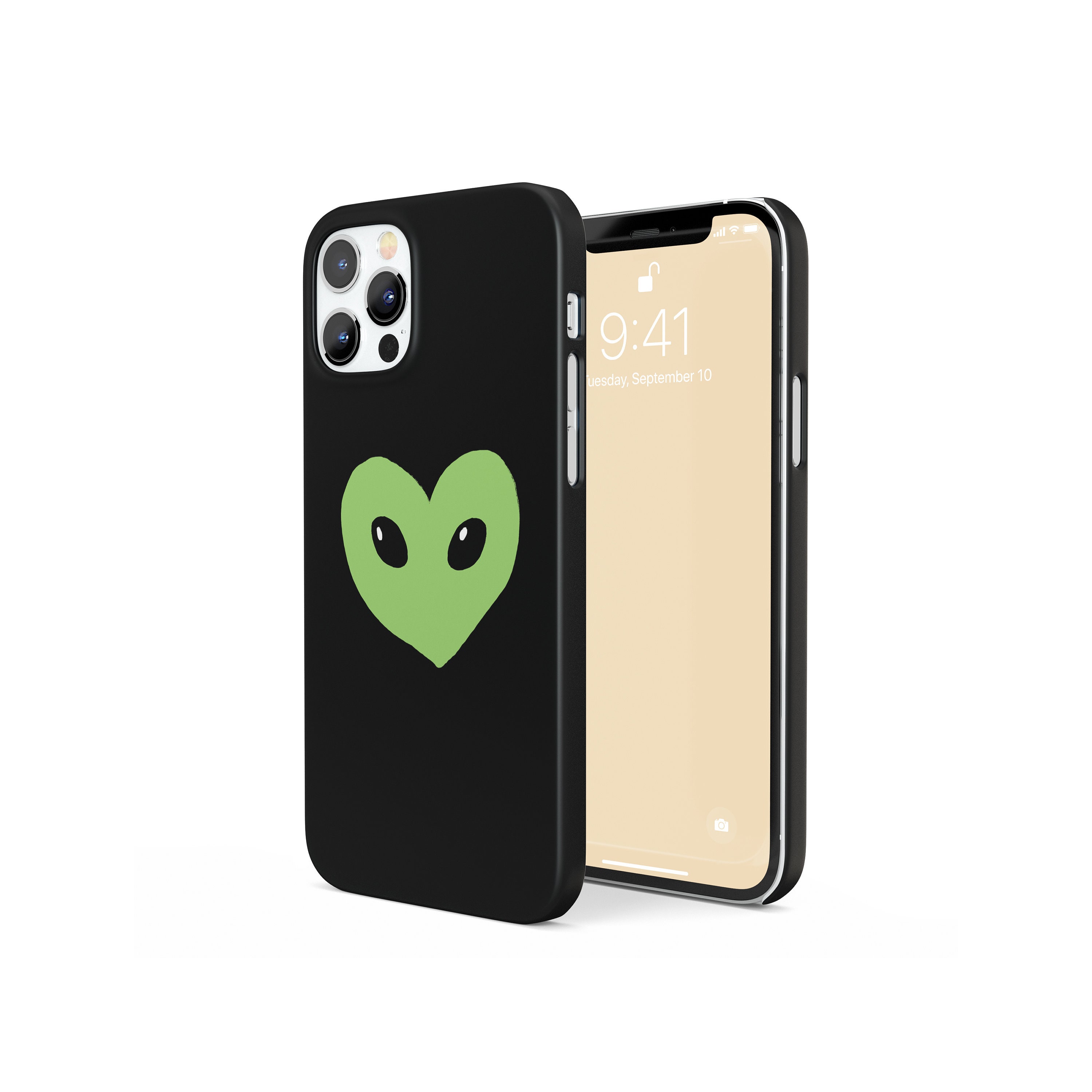 Phone Case Heart Green Iphone 12 Case Aesthetic Iphone 11 Etsy