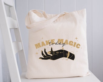 Magic Hand Tote Bag, Canvas Tote Bag, Tote Bag with Print, Aesthetic Tote Bag, Mystical Tote Bag