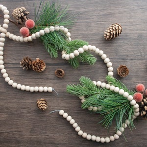 Wood Beaded Christmas Tree Garland