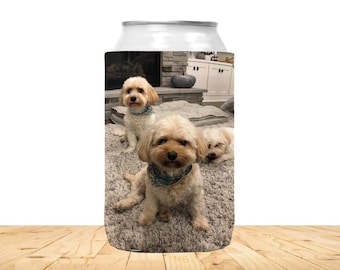 Custom photo can coolers, personalized photo can coolies, beer coolers, your photo on a can cooler
