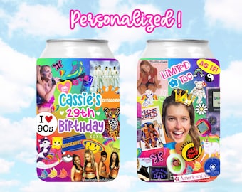 Neveras personalizadas de chica de los 90, fiesta de cumpleaños de chica de los 90, regalos para fiesta temática de los 90, regalos para despedida de soltera de los 90, neveras personalizadas de los 90