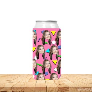 Custom faces 90s can coolers, custom face 90s can coolers, personalized 90&#39;s themed can coolers