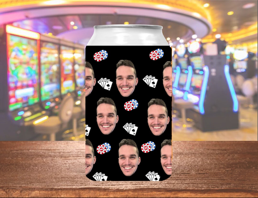 Custom Faces Birthday Can Coolers, Vegas Themed Cups, Beer Holders