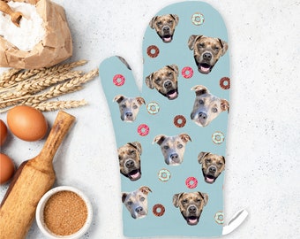 Ovenwanten op maat, ovenwanten op maat, gepersonaliseerde ovenwantenset, cadeaus voor je gezicht, kerstwant, cadeau voor hondenmoeder, beste vriend