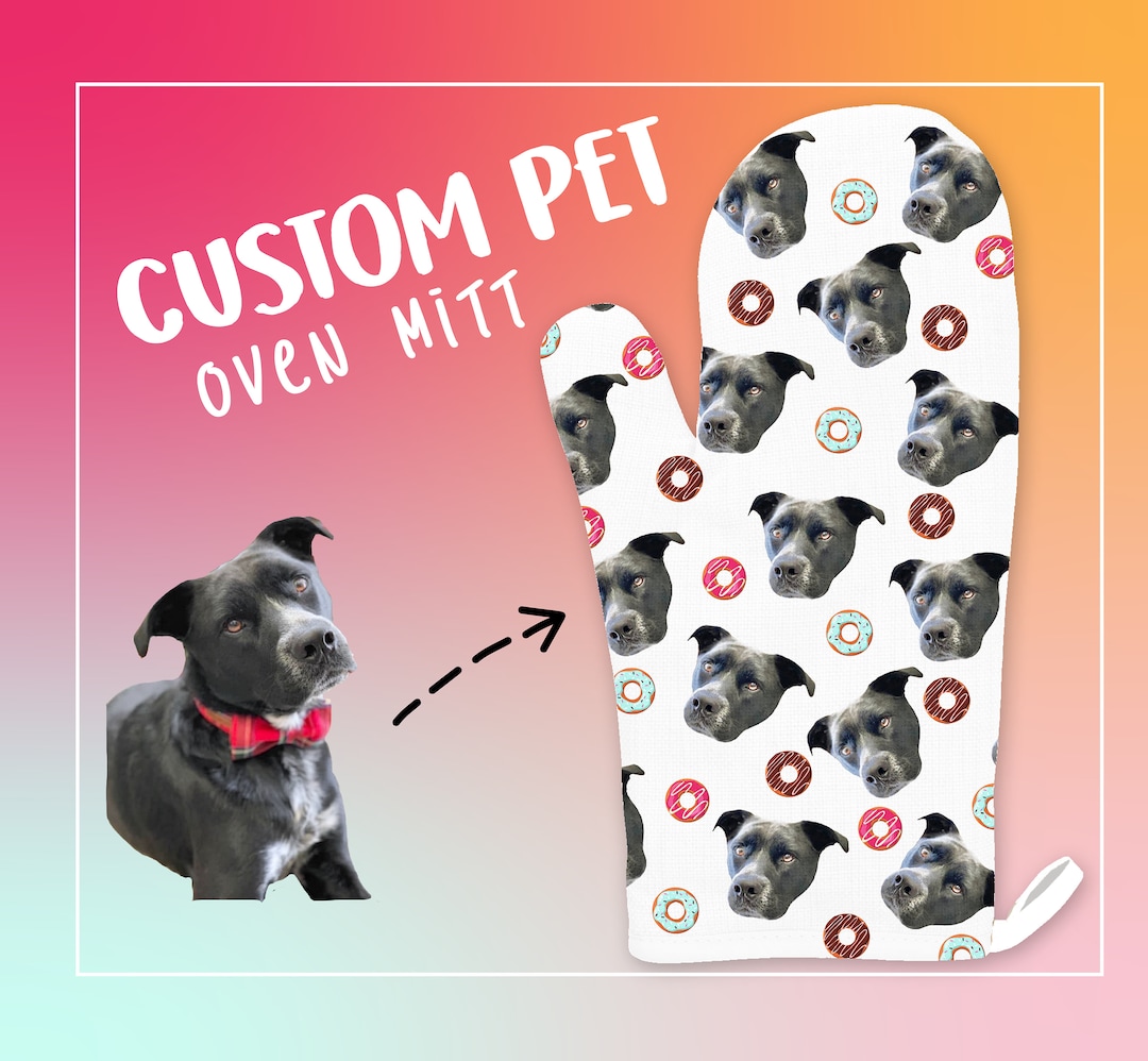 Custom Pet Oven Mitt, Personalized Dog Oven Glove, Custom Cat Oven