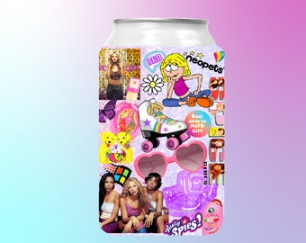 Enfriadores de latas para chicas de los 2000, nostalgia de los 2000, protectores de latas de los 2000, recuerdos de fiesta con temática Y2K, fiesta de cumpleaños Y2K, fiesta retro