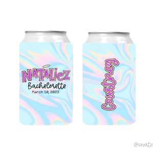 Custom Y2K birthday can coolers, 2000&#39;s theme party coolers, y2k party favors, personalized y2k can huggers,