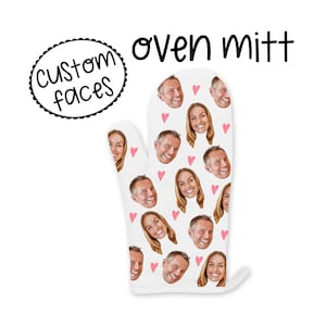 Custom faces oven mitt, personalized photo oven mitts, funny gifts, your photo oven mitt, chef gifts, baking oven glove, custom face mitt