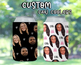 Custom faces can coolers, custom photo can coolies, birthday can coolers, bachelorette party cups, beer coolers, bachelor party beer hugger