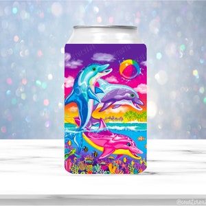 90&#39;s dolphins inspired can cooler, 90s dolphins can holder