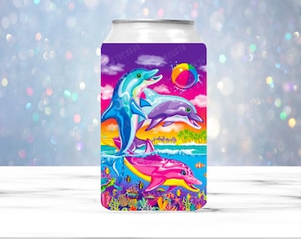 Op jaren 90 op dolfijnen geïnspireerde blikjeskoeler, houder voor dolfijnen uit de jaren 90