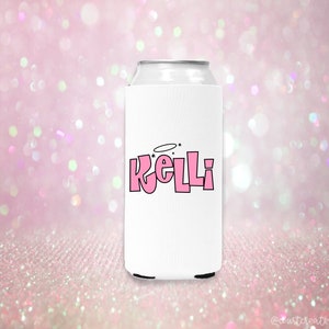 Y2K name can coolers, customized y2k name can cooler, girly 2000s name can cozie