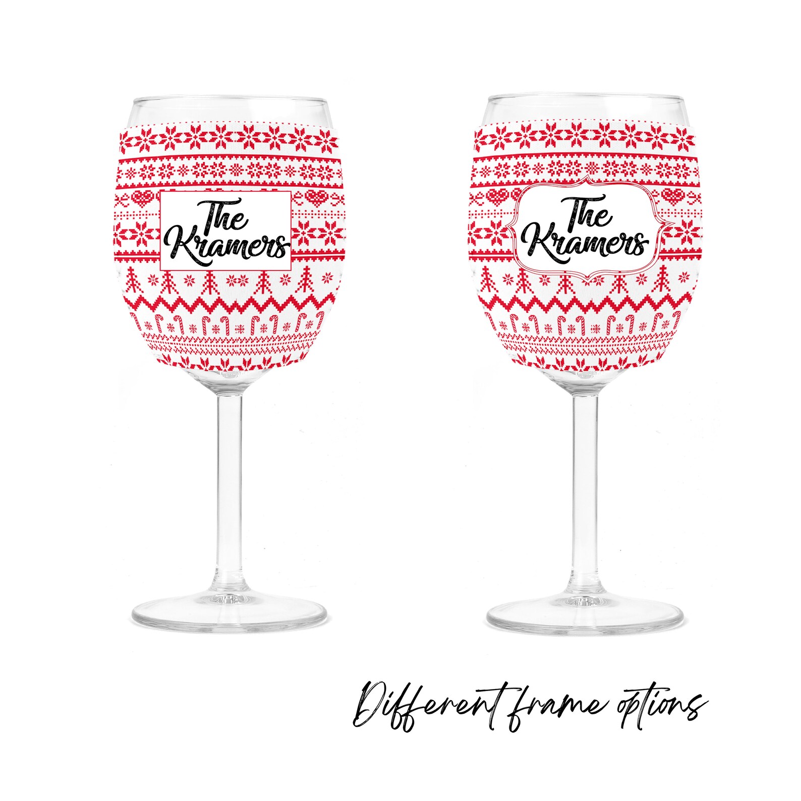 Custom Name Wine Glass Sleeves Personalized Name Wine Cooler Etsy