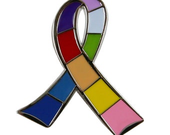Awareness Multi Ribbon Lapel Pin