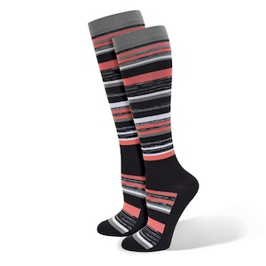 Think Medical&#39;s Coral & Black Marled Premium Compression Sock